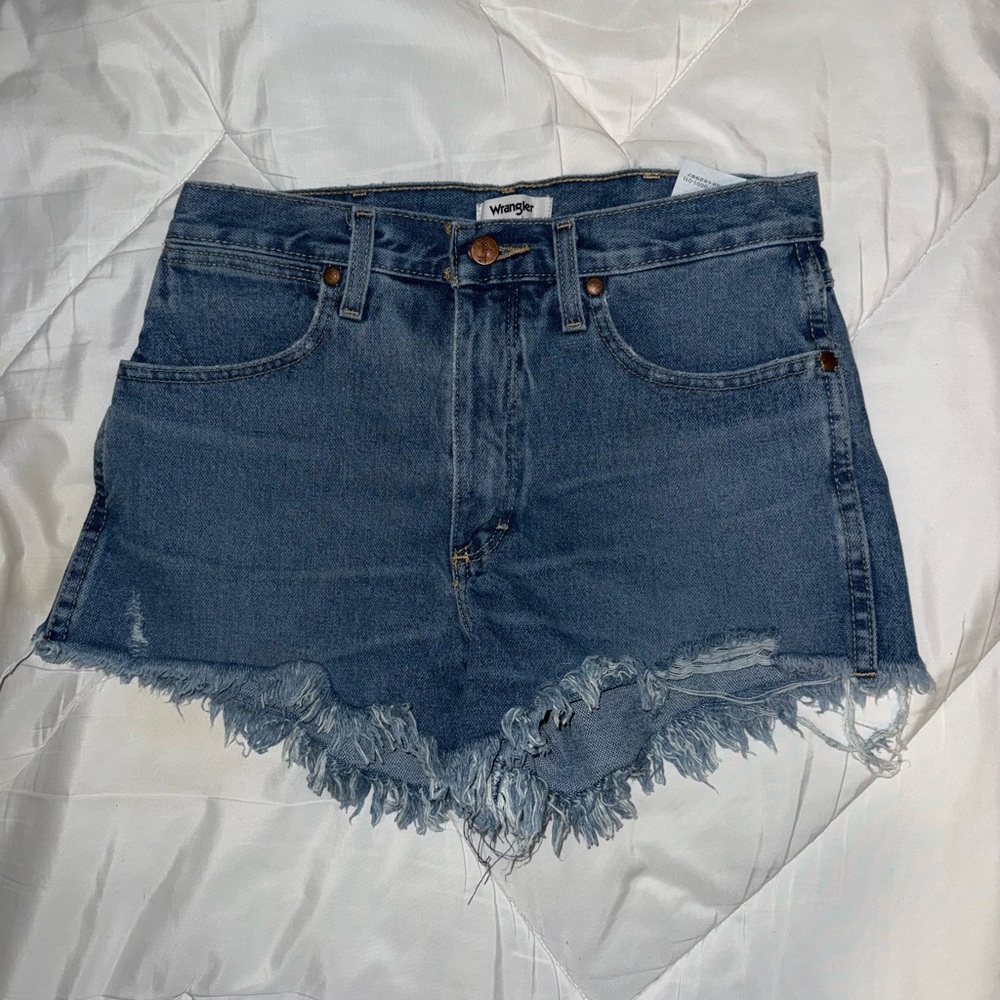 Wrangler Distressed Blue Jean Shorts